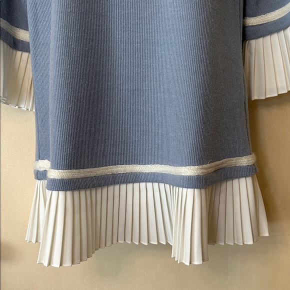 English Factory Blue Sweater and White Pleated Mini Dress size S - Picture 4 of 11